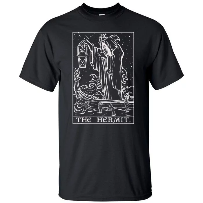 The Hermit Tarot Card Gothic Halloween Grim Reaper Tall T-Shirt