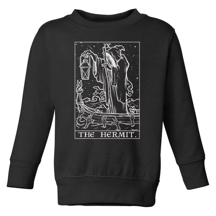 The Hermit Tarot Card Gothic Halloween Grim Reaper Toddler Sweatshirt