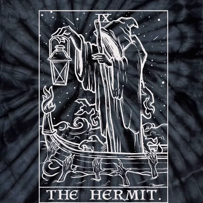 The Hermit Tarot Card Gothic Halloween Grim Reaper Tie-Dye T-Shirt