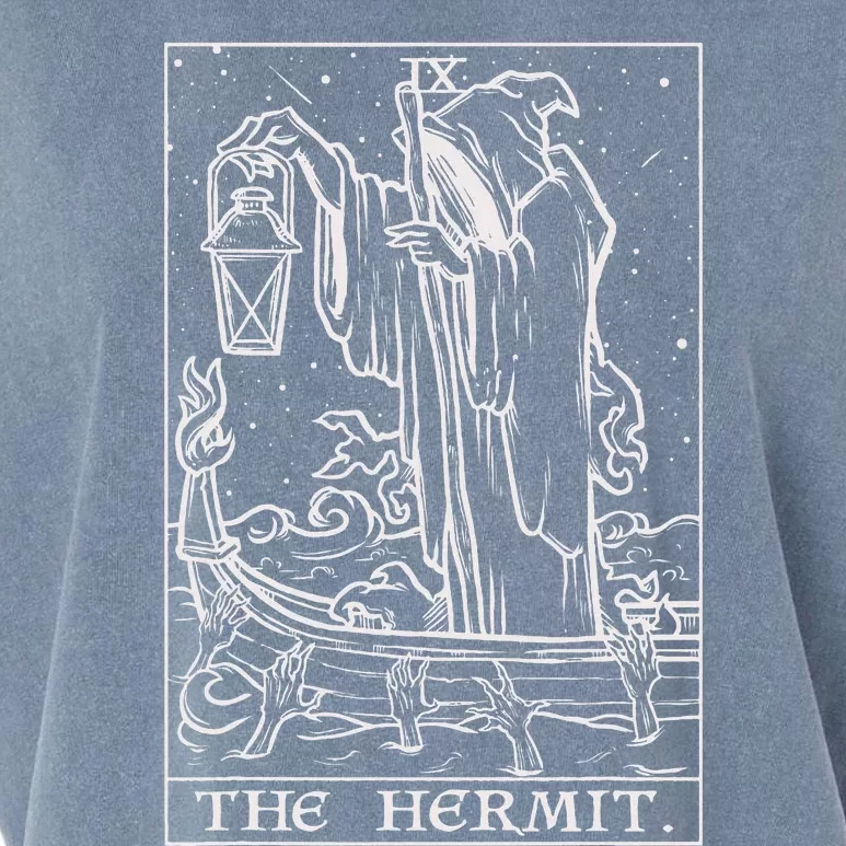 The Hermit Tarot Card Gothic Halloween Grim Reaper Garment-Dyed Women's Muscle Tee