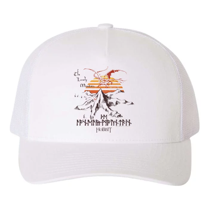 The Hobbit The Lonely Mountain Dragon Sunset Yupoong Adult 5-Panel Trucker Hat