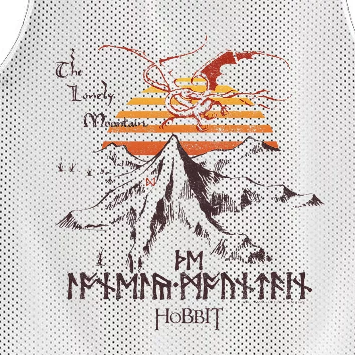 The Hobbit The Lonely Mountain Dragon Sunset Mesh Reversible Basketball Jersey Tank