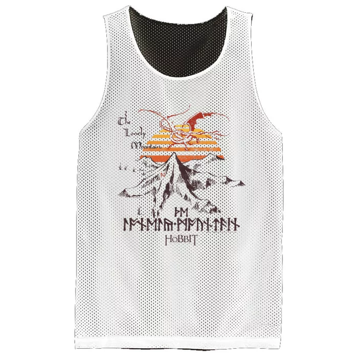 The Hobbit The Lonely Mountain Dragon Sunset Mesh Reversible Basketball Jersey Tank