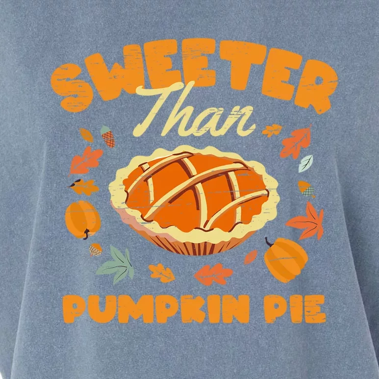 Turkey Halloween Thanksgiving Sweeter Than Pumpkin Pie Gift Garment-Dyed Women's Muscle Tee