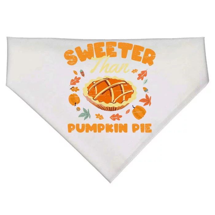 Turkey Halloween Thanksgiving Sweeter Than Pumpkin Pie Gift USA-Made Doggie Bandana