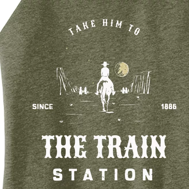 Take Him To The Train Station Women’s Perfect Tri Rocker Tank