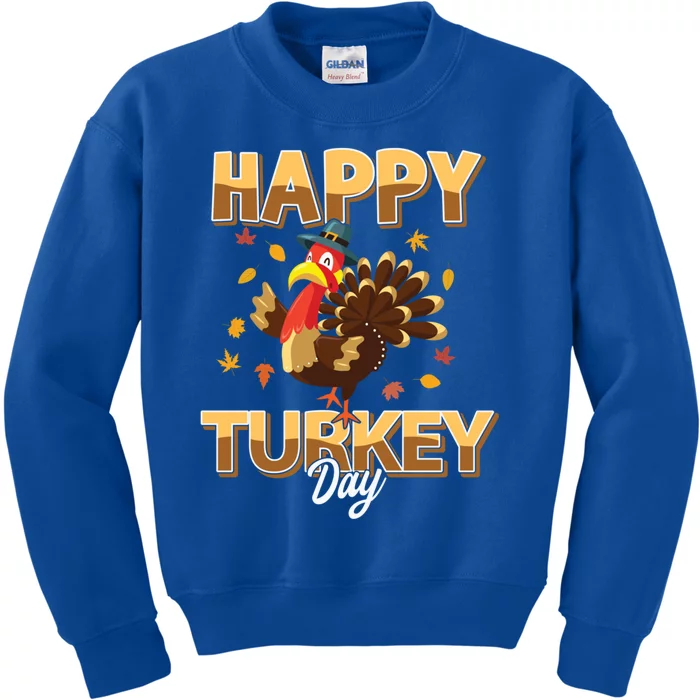 Thanksgiving Happy Turkey Day Blessed Thankful Gift Kids Sweatshirt