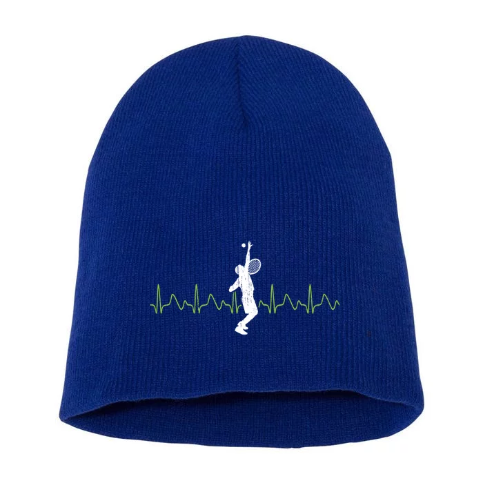 Tennis Heartbeat Tennis Player Gift Short Acrylic Beanie