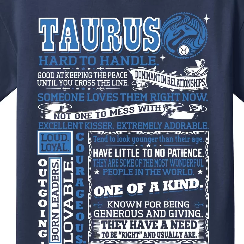 Taurus Hard To Handle One Of A Kind Zodiac Kids T-Shirt