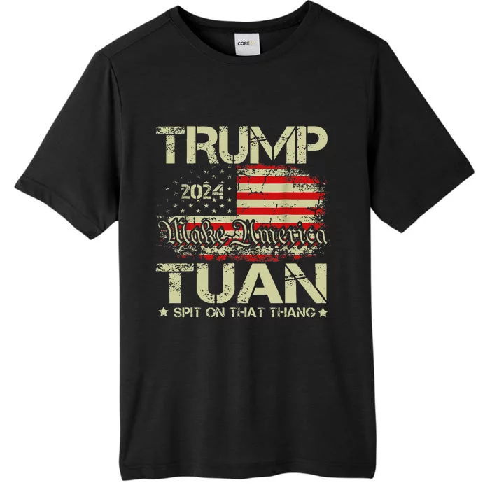 Trump Hawk Tuah Funny Viral Humor Meme Video Girl 24 Tua ChromaSoft Performance T-Shirt