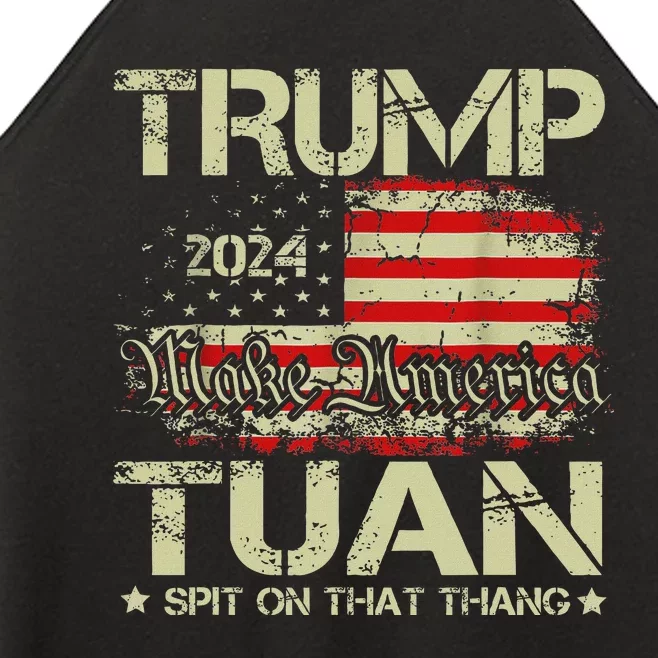 Trump Hawk Tuah Funny Viral Humor Meme Video Girl 24 Tua Women’s Perfect Tri Rocker Tank