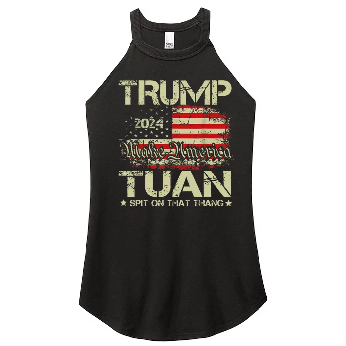 Trump Hawk Tuah Funny Viral Humor Meme Video Girl 24 Tua Women’s Perfect Tri Rocker Tank