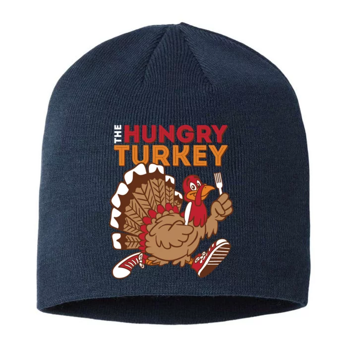 The Hungry Turkey Funny Thanksgiving 8 1/2in Sustainable Knit Beanie