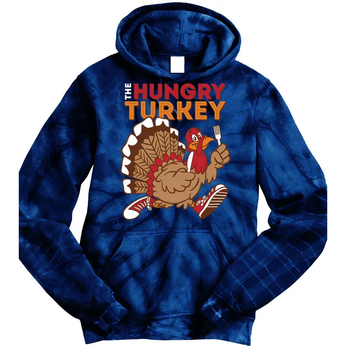 The Hungry Turkey Funny Thanksgiving Tie Dye Hoodie