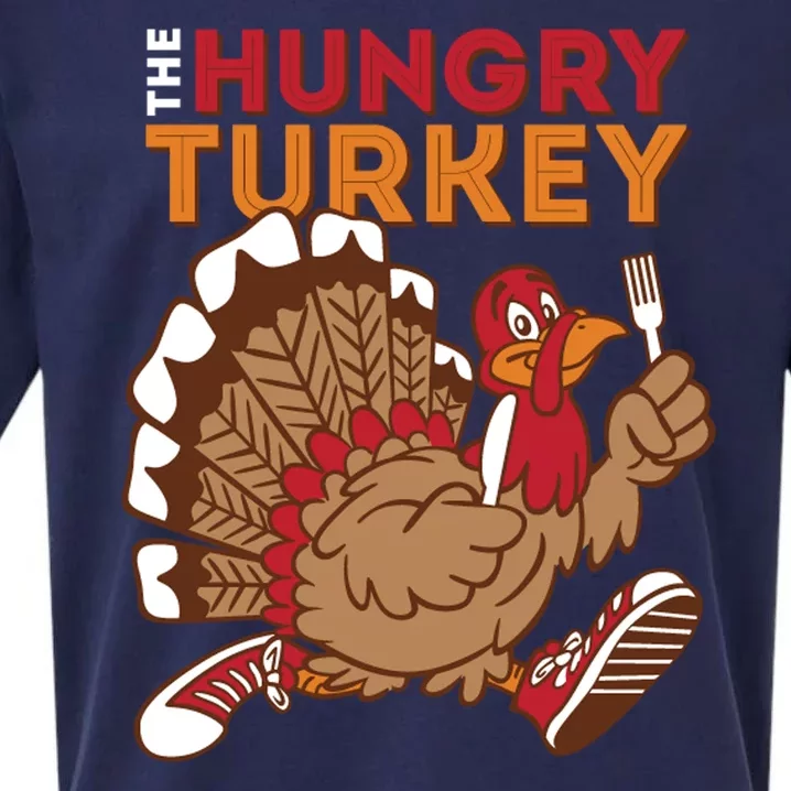 The Hungry Turkey Funny Thanksgiving Sueded Cloud Jersey T-Shirt