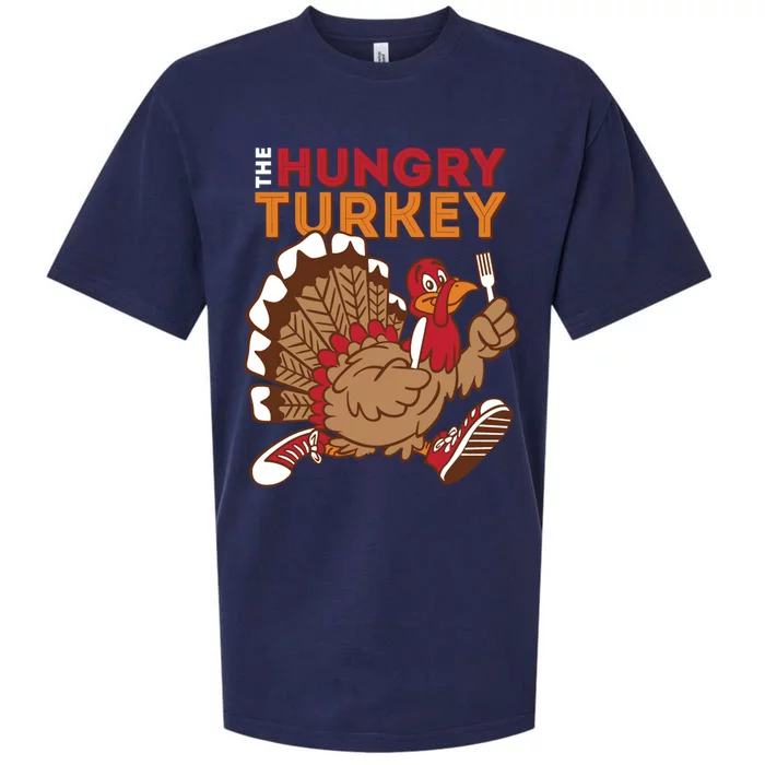 The Hungry Turkey Funny Thanksgiving Sueded Cloud Jersey T-Shirt