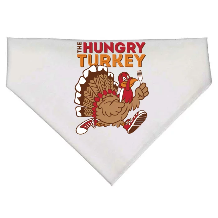 The Hungry Turkey Funny Thanksgiving USA-Made Doggie Bandana