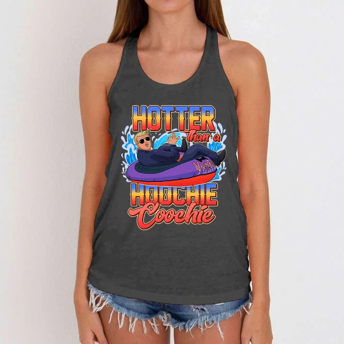 Trump Hotter Than A Hoochie Coochie Funny Women's Knotted Racerback Tank