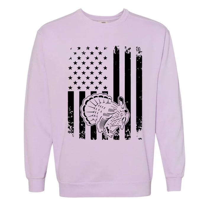 Turkey Hunting Tonal American Flag Garment-Dyed Sweatshirt