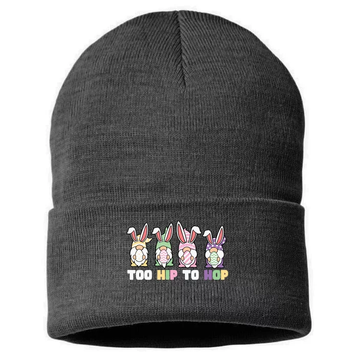 Too Hip To Hop Easter Eggs Gnome Sustainable Knit Beanie