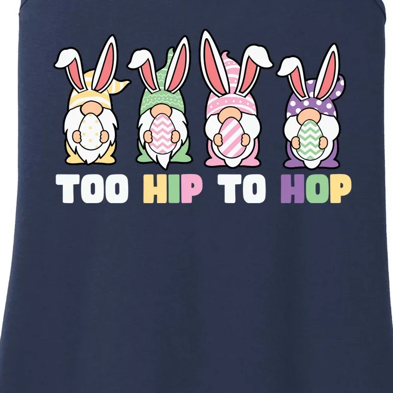 Too Hip To Hop Easter Eggs Gnome Ladies Essential Tank