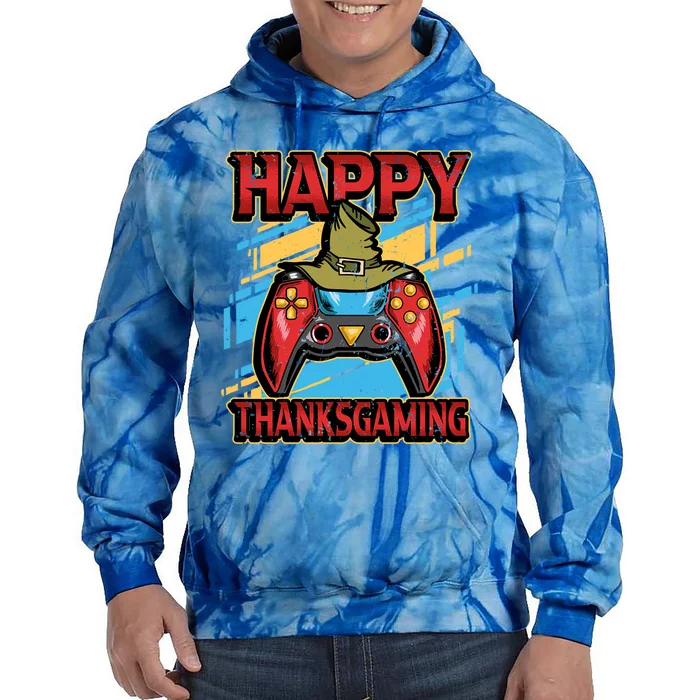 Thanksgiving Happy Thanksgaming Holiday Gamer Controller Gift Tie Dye Hoodie