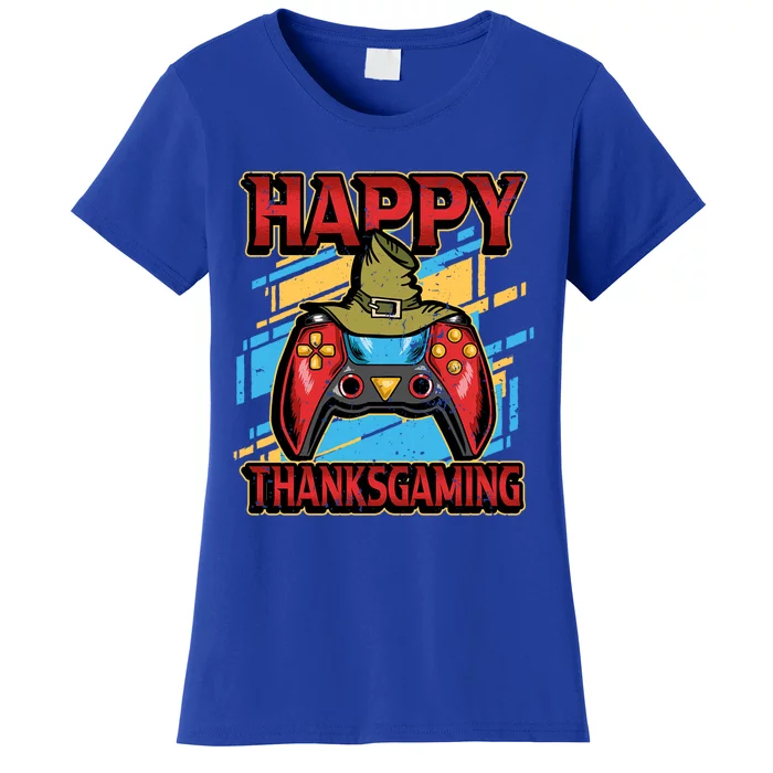 Thanksgiving Happy Thanksgaming Holiday Gamer Controller Gift Women's T-Shirt