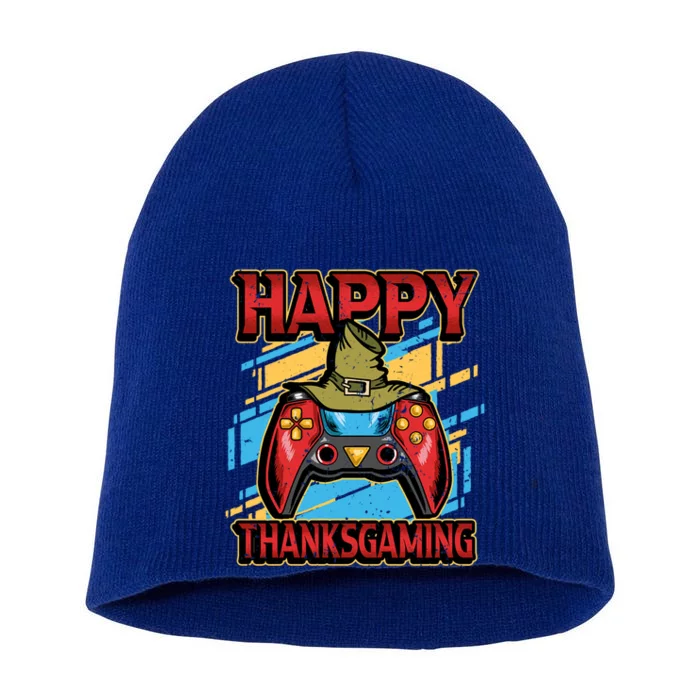 Thanksgiving Happy Thanksgaming Holiday Gamer Controller Gift Short Acrylic Beanie