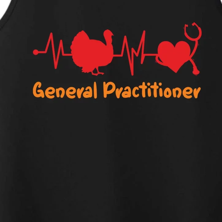 Thanksgiving Heartbeat Turkey General Practitioner Doctor Gift Performance Tank