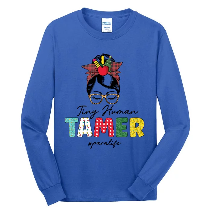 Tiny Hu Tamer Para Life Messy Bun Hair School Christmas Cute Gift Tall Long Sleeve T-Shirt