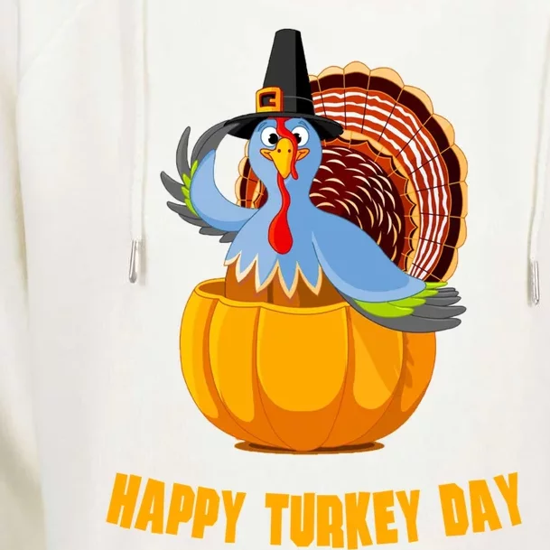 Thanksgiving Happy Turkey Day Great Gift Womens Funnel Neck Pullover Hood