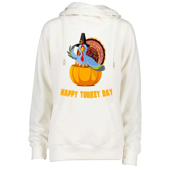 Thanksgiving Happy Turkey Day Great Gift Womens Funnel Neck Pullover Hood