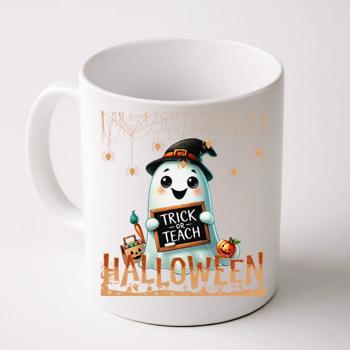 Teacher Halloween Trick Or Teach Cute Ghost Coffee Pumpkins Front & Back Coffee Mug