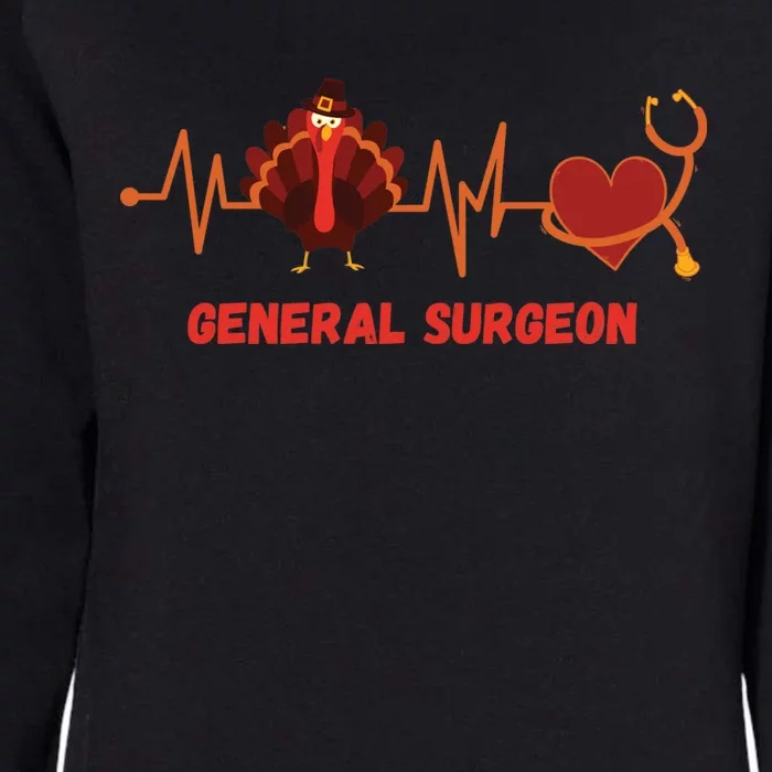 Thanksgiving Heartbeat Turkey General Surgeon Doctor Gift Womens California Wash Sweatshirt