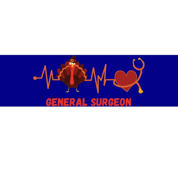 Thanksgiving Heartbeat Turkey General Surgeon Doctor Gift Bumper Sticker