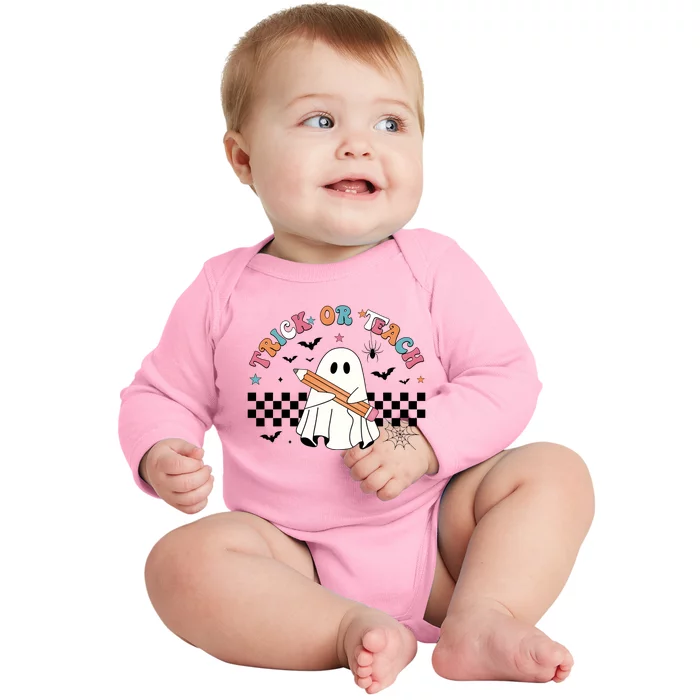 Teacher Halloween Trick Or Teach Baby Long Sleeve Bodysuit