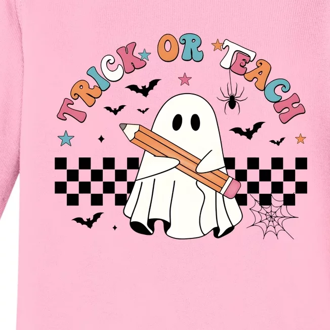 Teacher Halloween Trick Or Teach Baby Long Sleeve Bodysuit