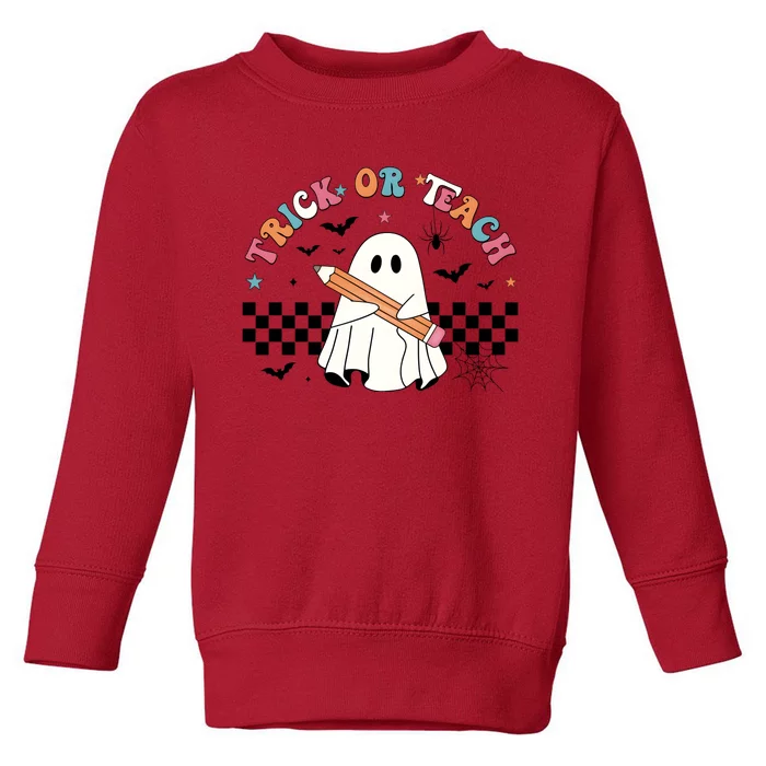 Teacher Halloween Trick Or Teach Toddler Sweatshirt