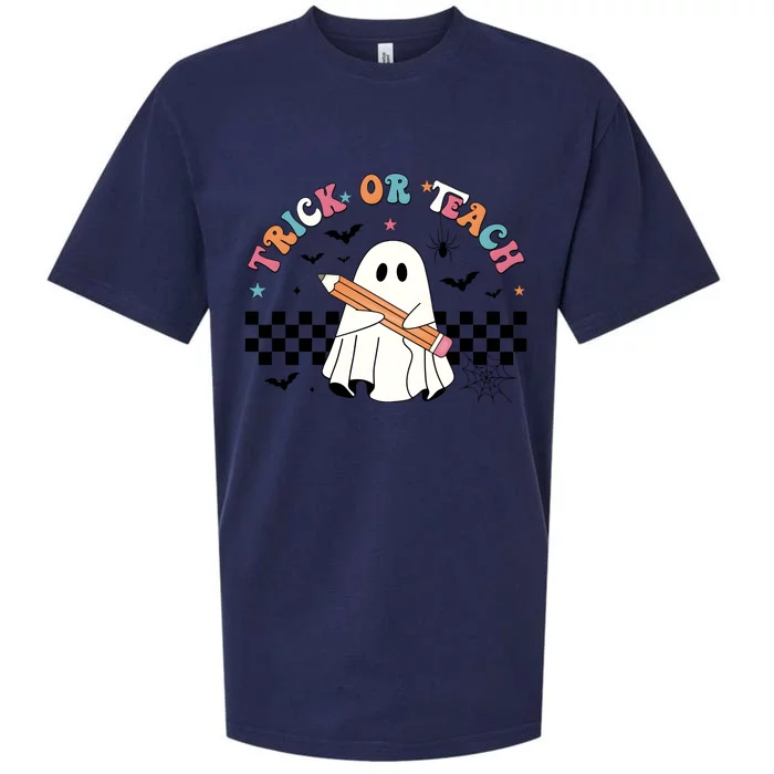 Teacher Halloween Trick Or Teach Sueded Cloud Jersey T-Shirt