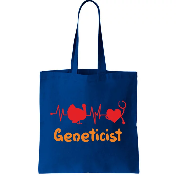 Thanksgiving Heartbeat Turkey Geneticist Doctor Medical Gift Tote Bag