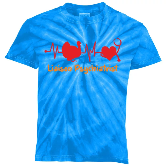 Thanksgiving Heartbeat Turkey Liaison Psychiatrist Doctor Gift Kids Tie-Dye T-Shirt