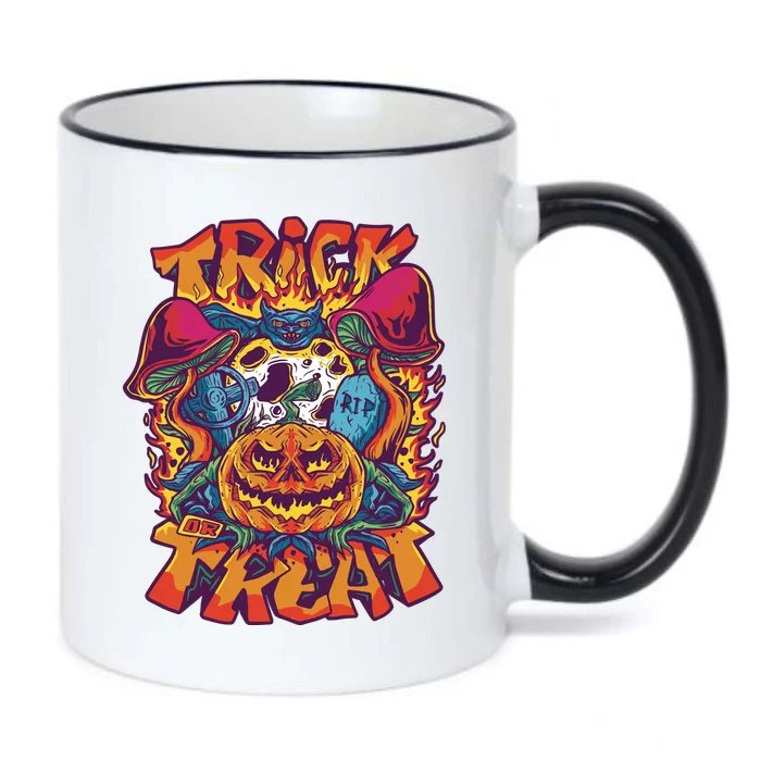 Trippy Halloween Trick Or Treat Black Color Changing Mug