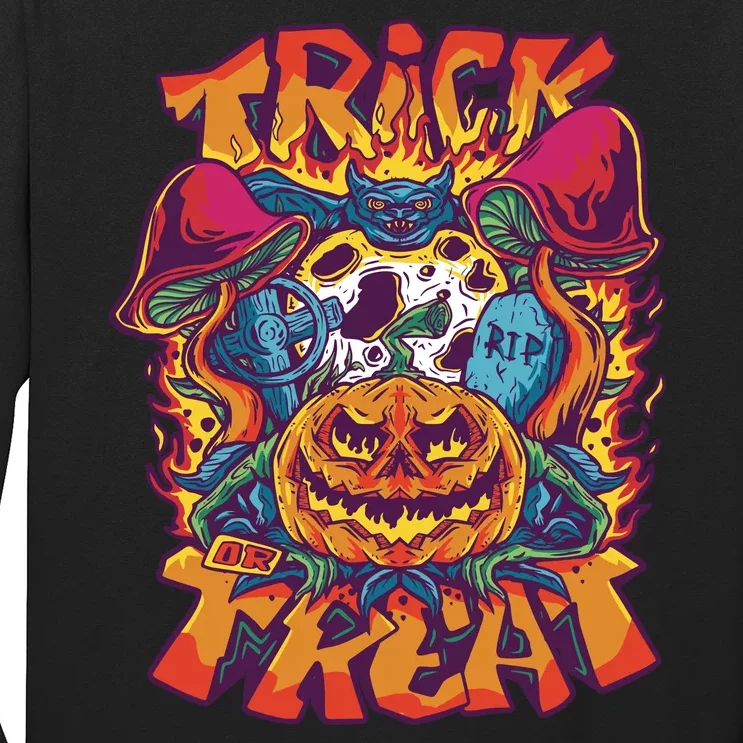 Trippy Halloween Trick Or Treat Long Sleeve Shirt