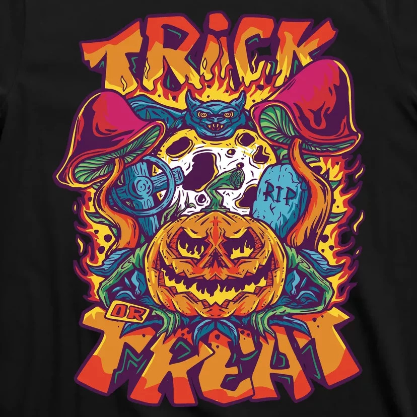 Trippy Halloween Trick Or Treat T-Shirt