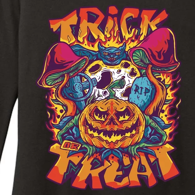 Trippy Halloween Trick Or Treat Womens CVC Long Sleeve Shirt