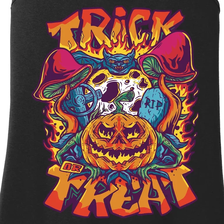 Trippy Halloween Trick Or Treat Ladies Essential Tank