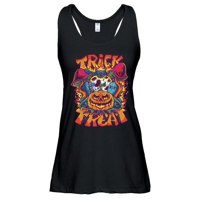 Trippy Halloween Trick Or Treat Ladies Essential Flowy Tank