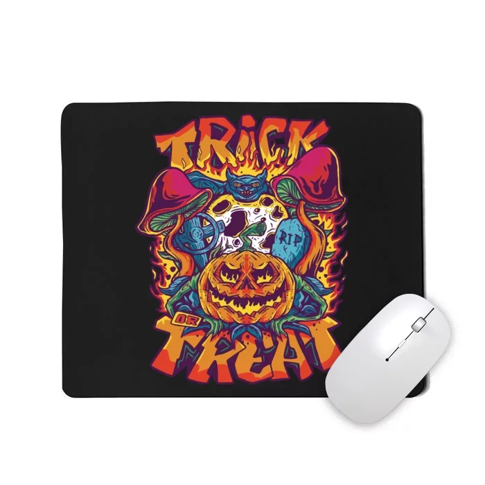 Trippy Halloween Trick Or Treat Mousepad