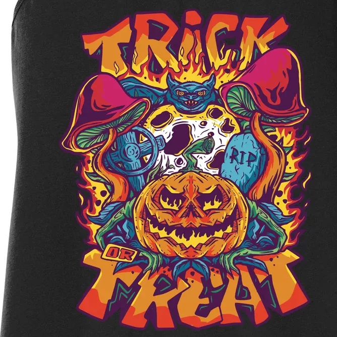 Trippy Halloween Trick Or Treat Women's Racerback Tank