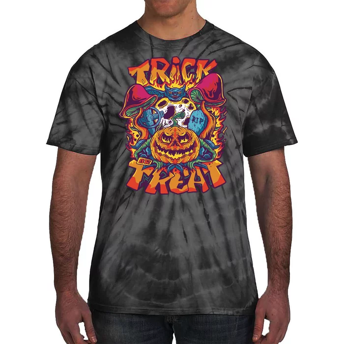 Trippy Halloween Trick Or Treat Tie-Dye T-Shirt